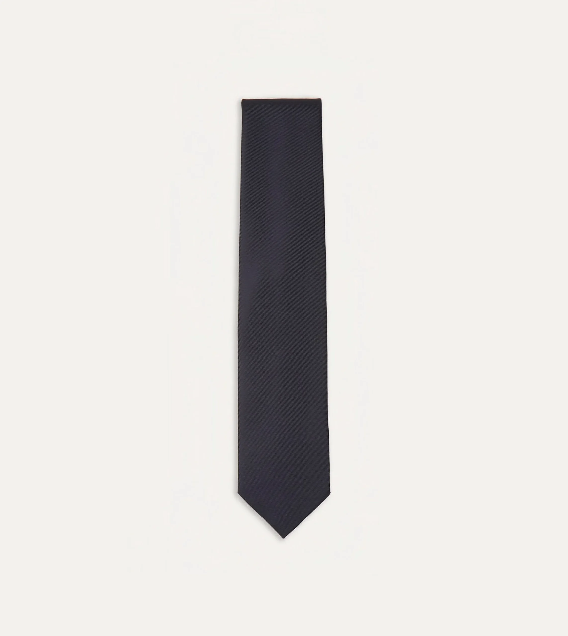 Drake’s Navy Silk Twill Tipped Tie