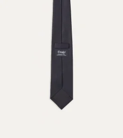 Drake’s Navy Silk Twill Tipped Tie