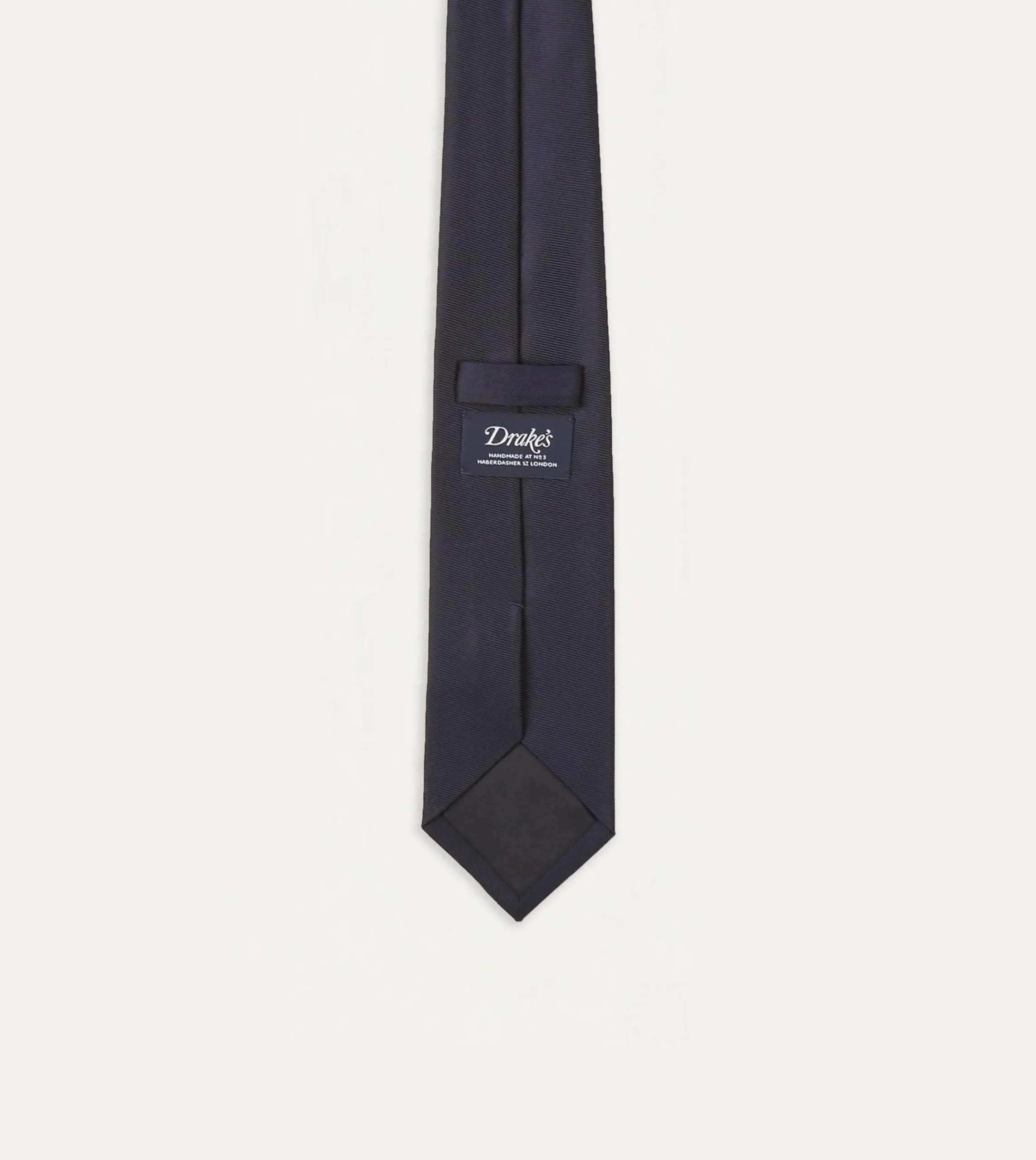 Drake’s Navy Silk Twill Tipped Tie
