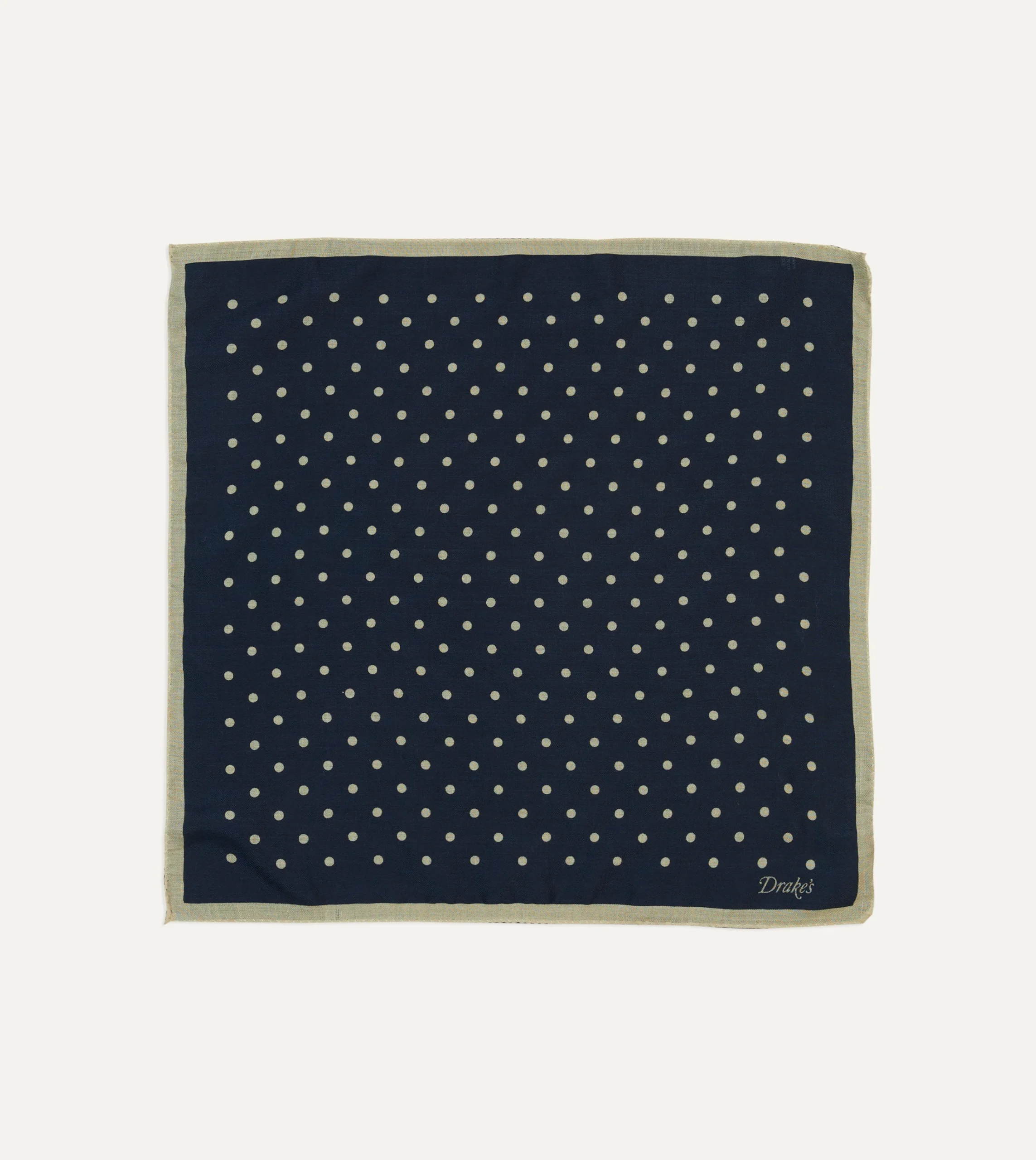 Drake’s Spot Print Wool-Silk Pocket Square