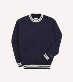 Drake’s Striped Rib Cotton Jersey Sweatshirt