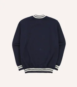 Drake’s Striped Rib Cotton Jersey Sweatshirt