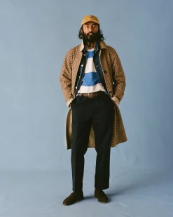 Drake’s Textured Cotton Flat Front Chino