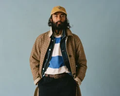 Drake’s Textured Cotton Flat Front Chino