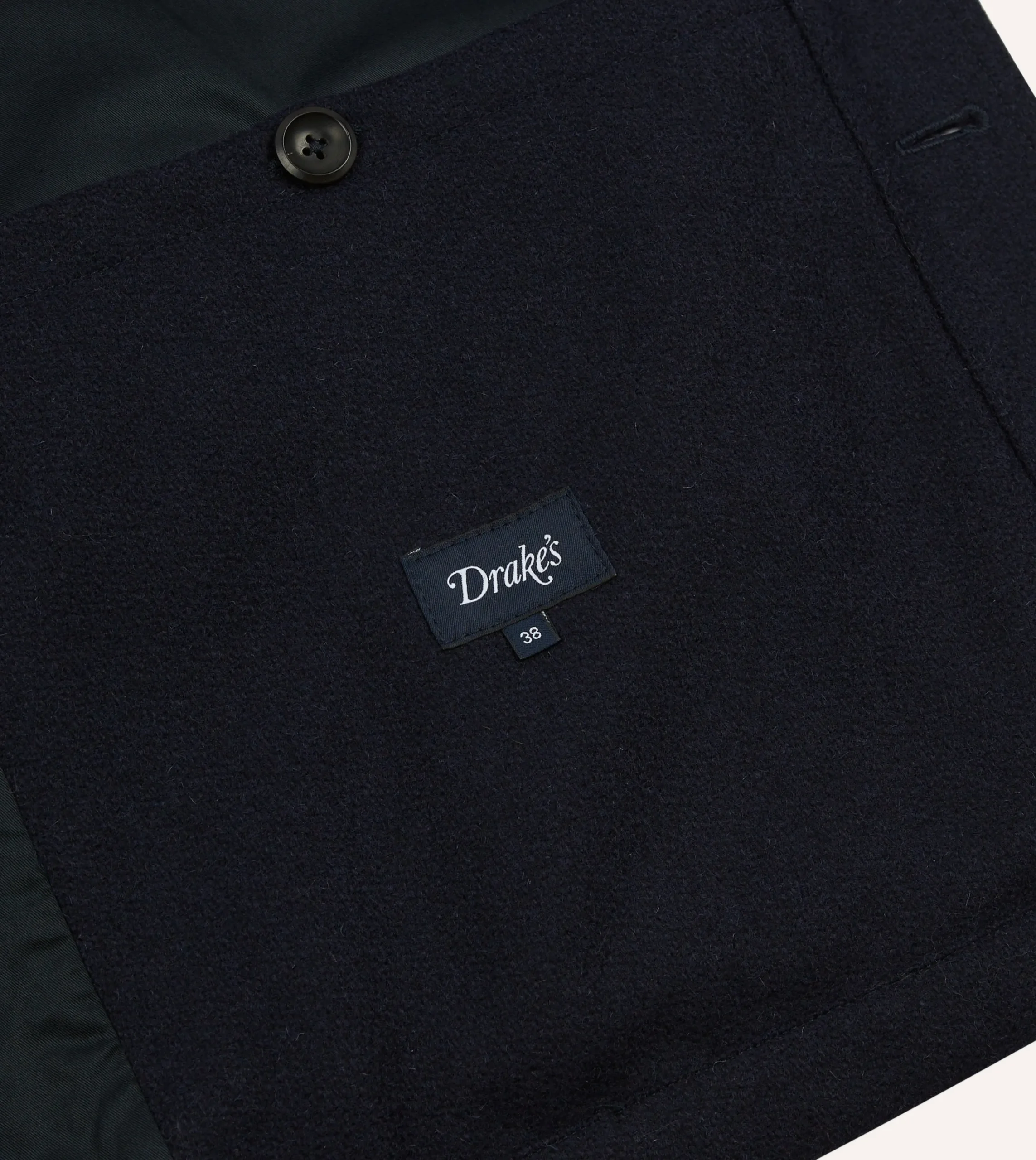 Drake’s Navy Wool And Leather Donkey Chore Jacket