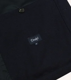 Drake’s Navy Wool And Leather Donkey Chore Jacket