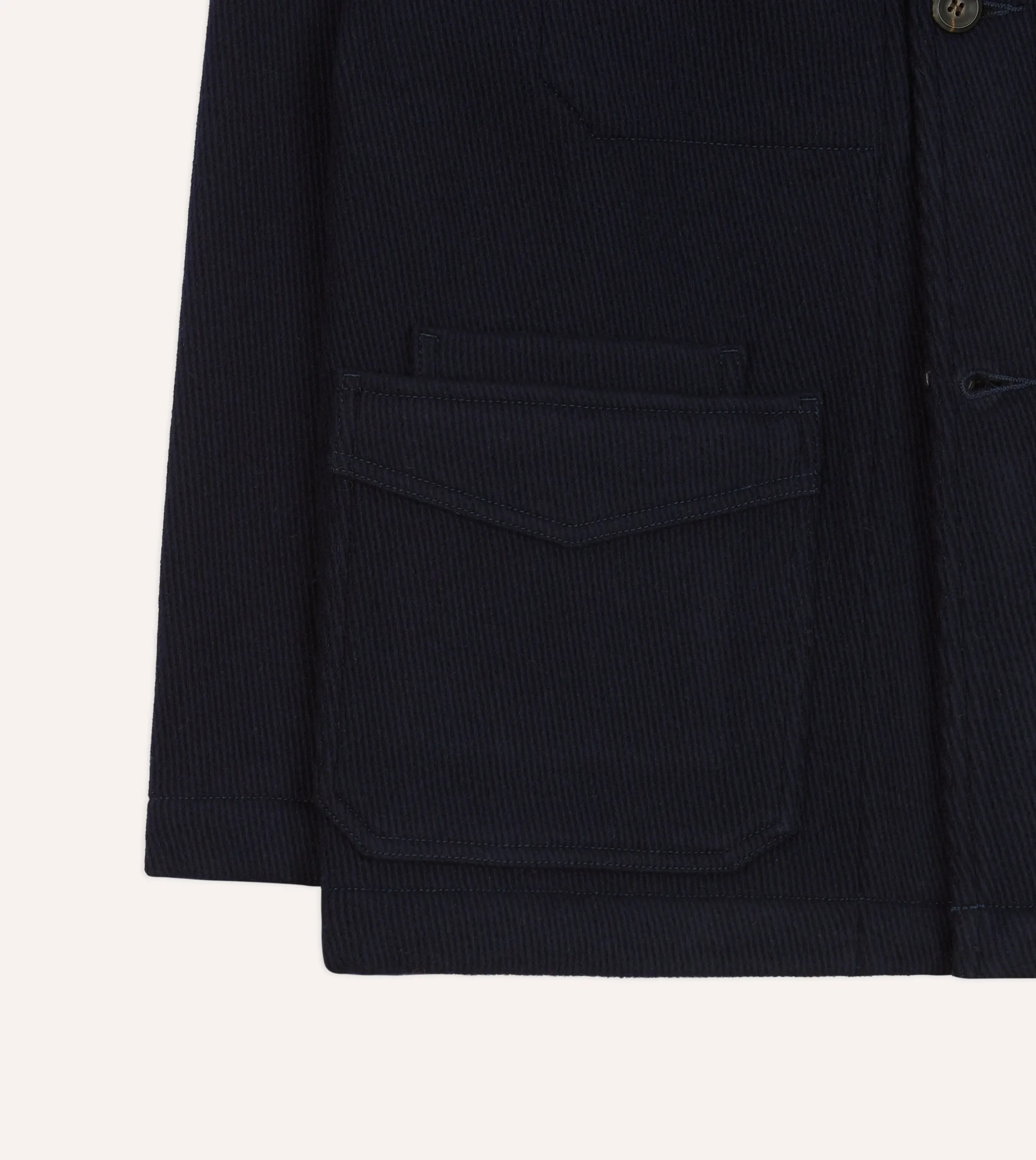 Drake’s Navy Wool Five-Pocket Chore Jacket