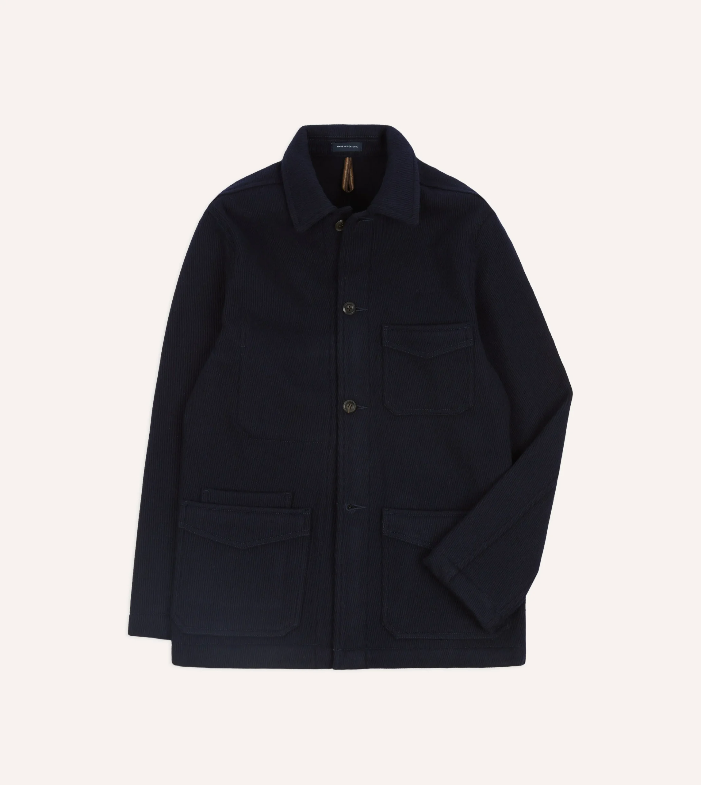 Drake’s Navy Wool Five-Pocket Chore Jacket