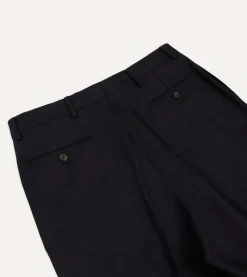 Drake’s Wool Flannel Flat Front Trousers