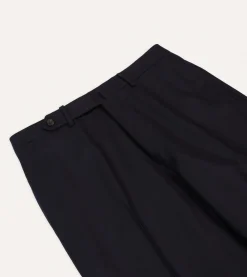 Drake’s Wool Flannel Flat Front Trousers