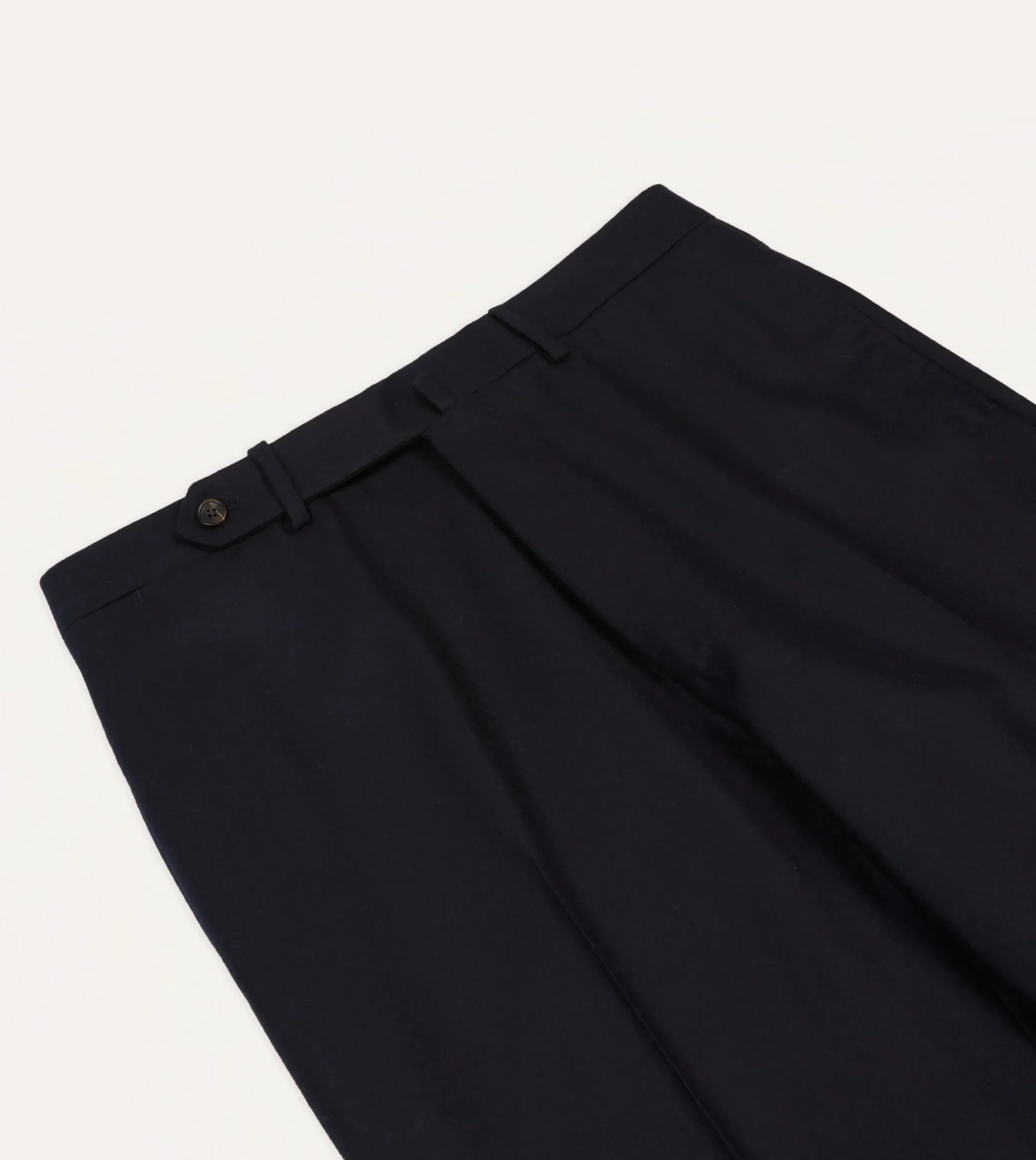 Drake’s Wool Flannel Flat Front Trousers