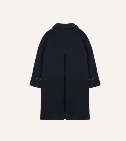 Drake’s Navy Wool Raglan Coat