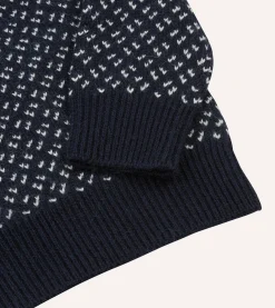 Drake’s Norwegian Birdseye Wool Alpaca Crew Neck Jumper
