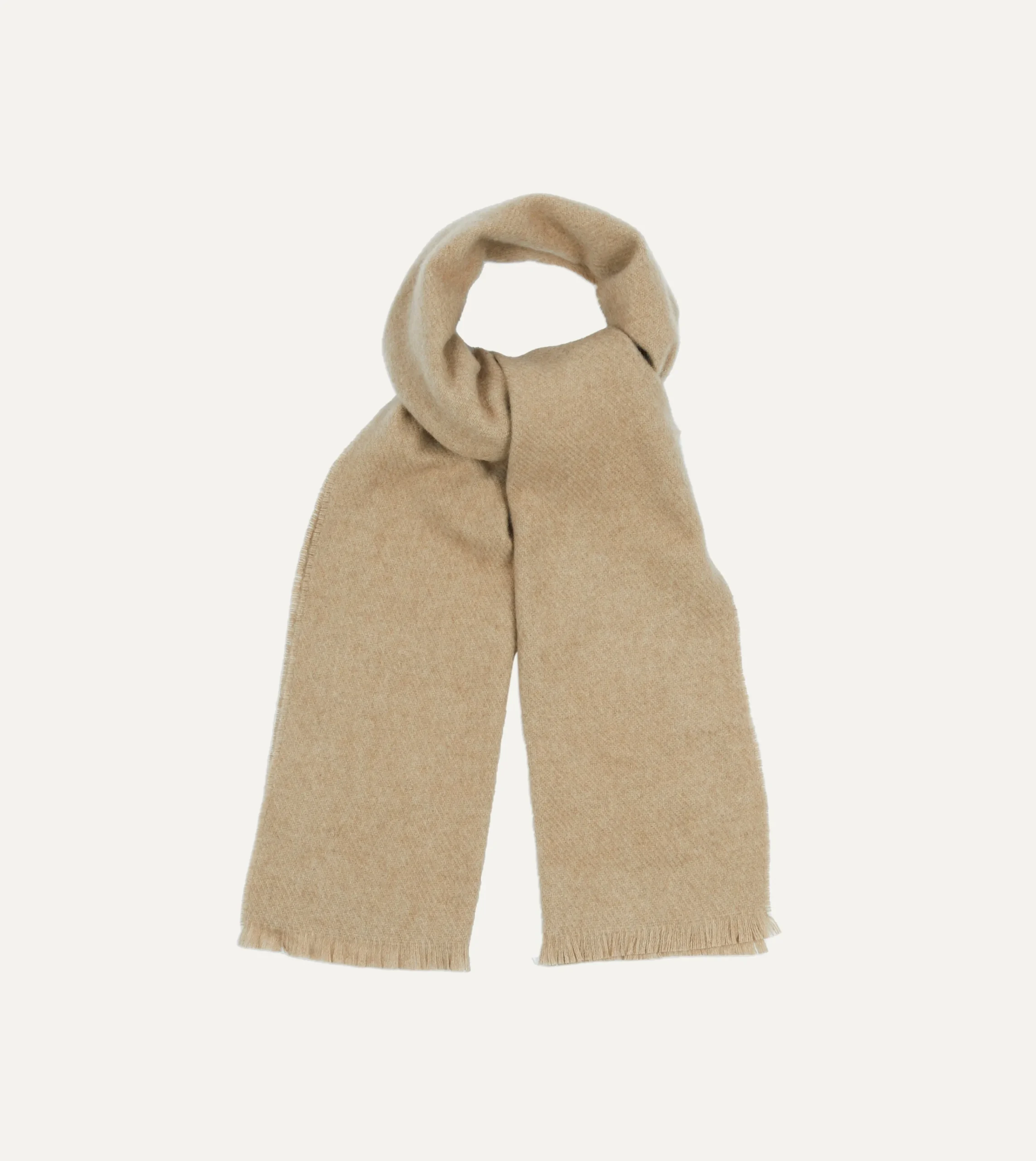 Drake’s Oatmeal Cashmere Scarf
