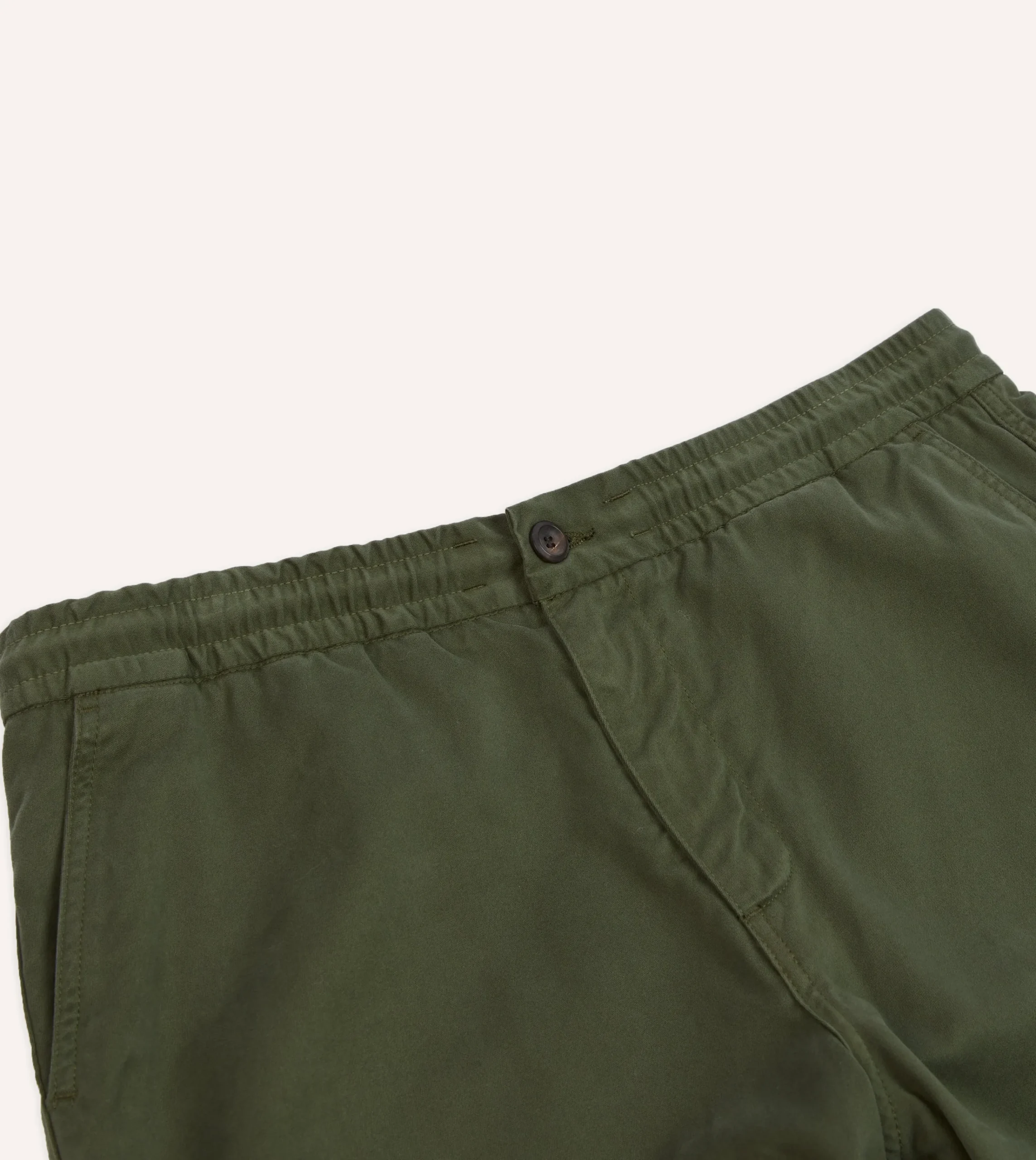 Drake’s Olive Cotton Drawstring Trousers