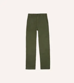 Drake’s Olive Cotton Drawstring Trousers