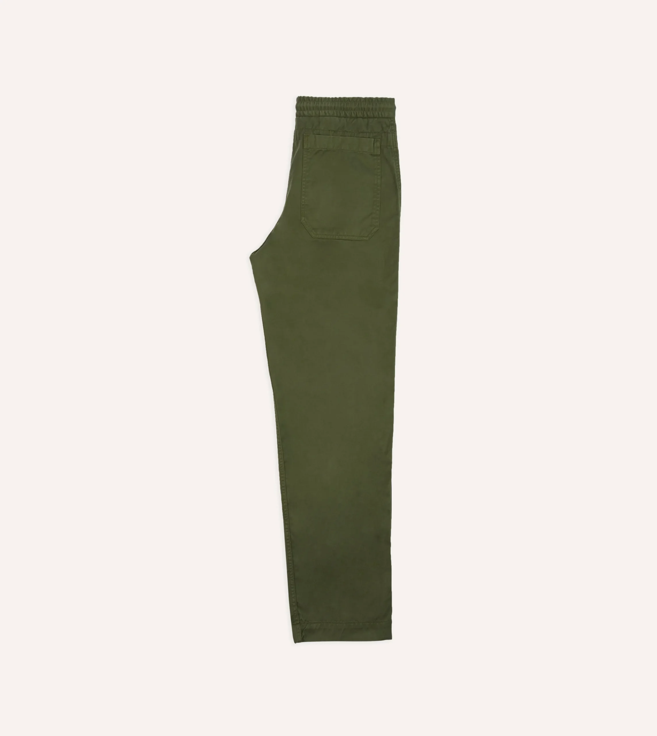 Drake’s Olive Cotton Drawstring Trousers