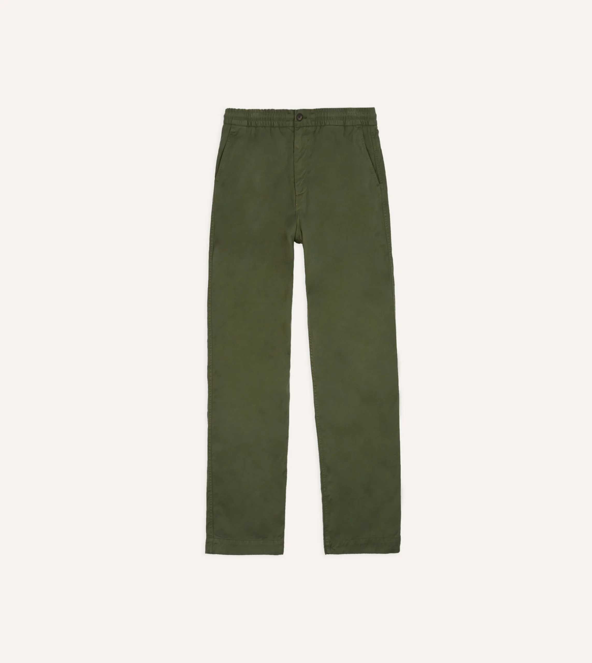 Drake’s Olive Cotton Drawstring Trousers