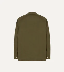 Drake’s Cotton-Linen Herringbone Fatigue Jacket