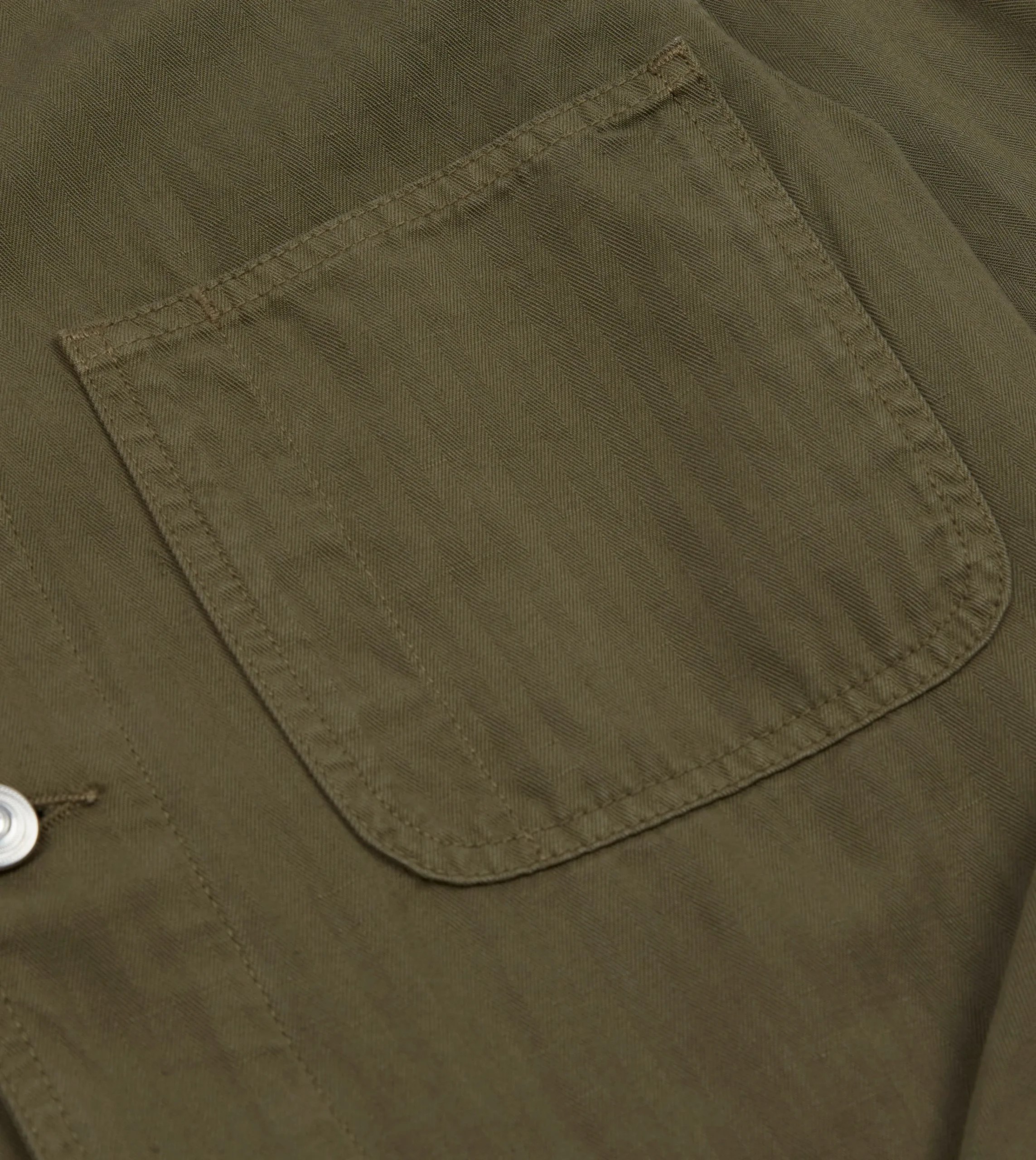 Drake’s Cotton-Linen Herringbone Fatigue Jacket