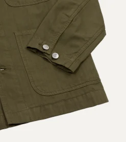 Drake’s Cotton-Linen Herringbone Fatigue Jacket