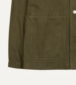 Drake’s Cotton-Linen Herringbone Fatigue Jacket
