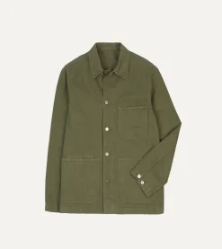Drake’s Cotton-Linen Herringbone Fatigue Jacket