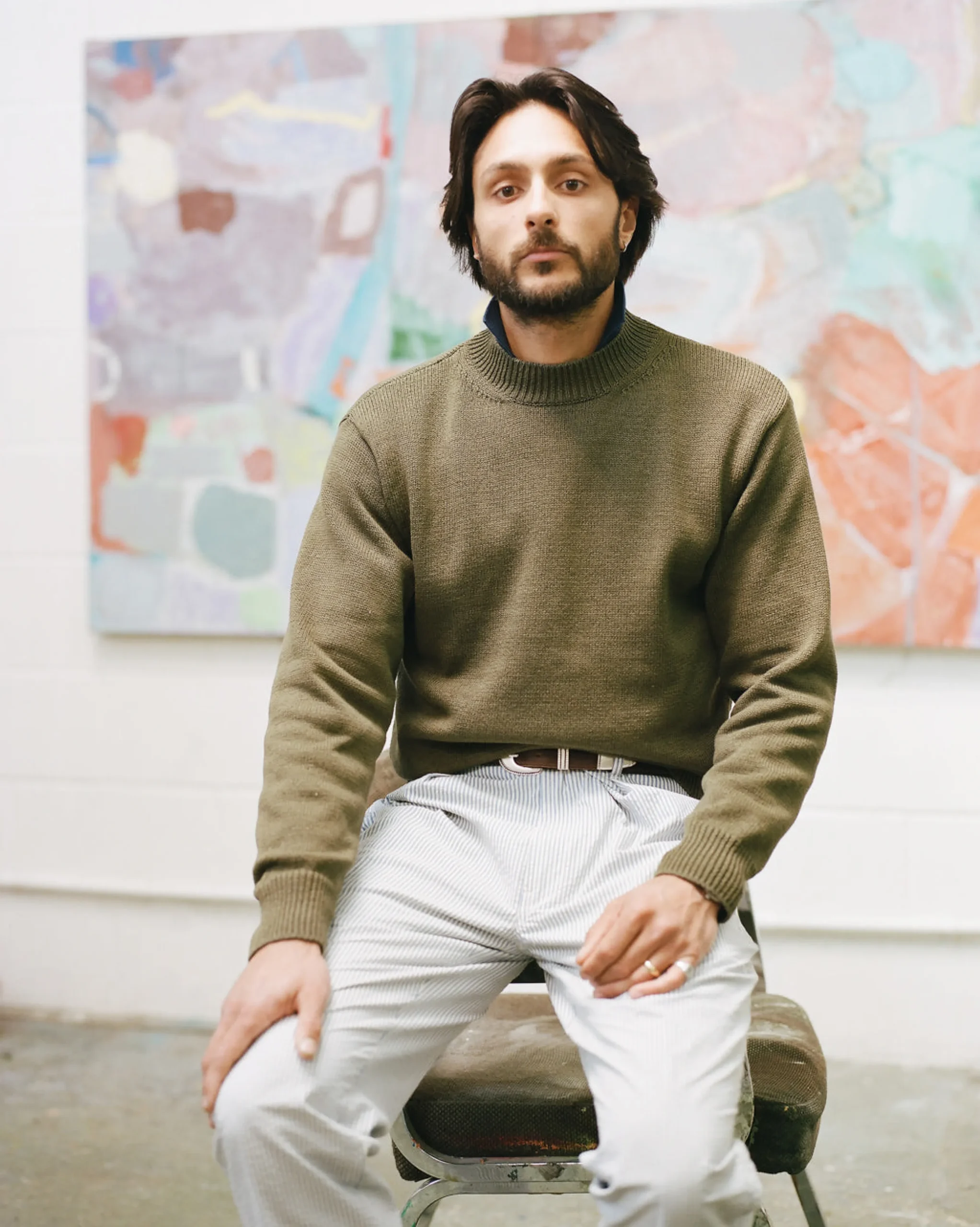 Drake’s Cotton Mock Neck Jumper