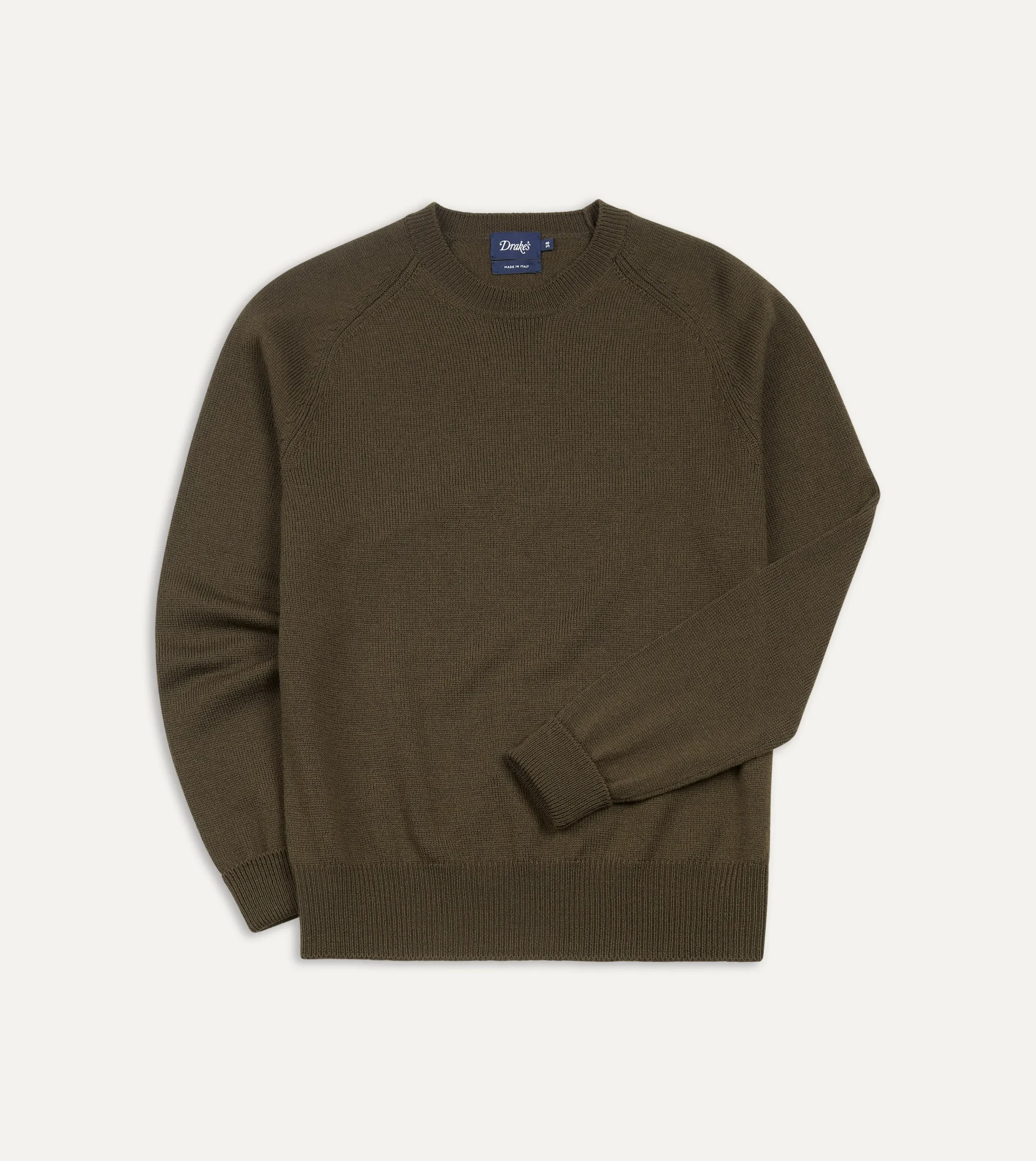 Drake’s Green Merino Crew Neck Jumper