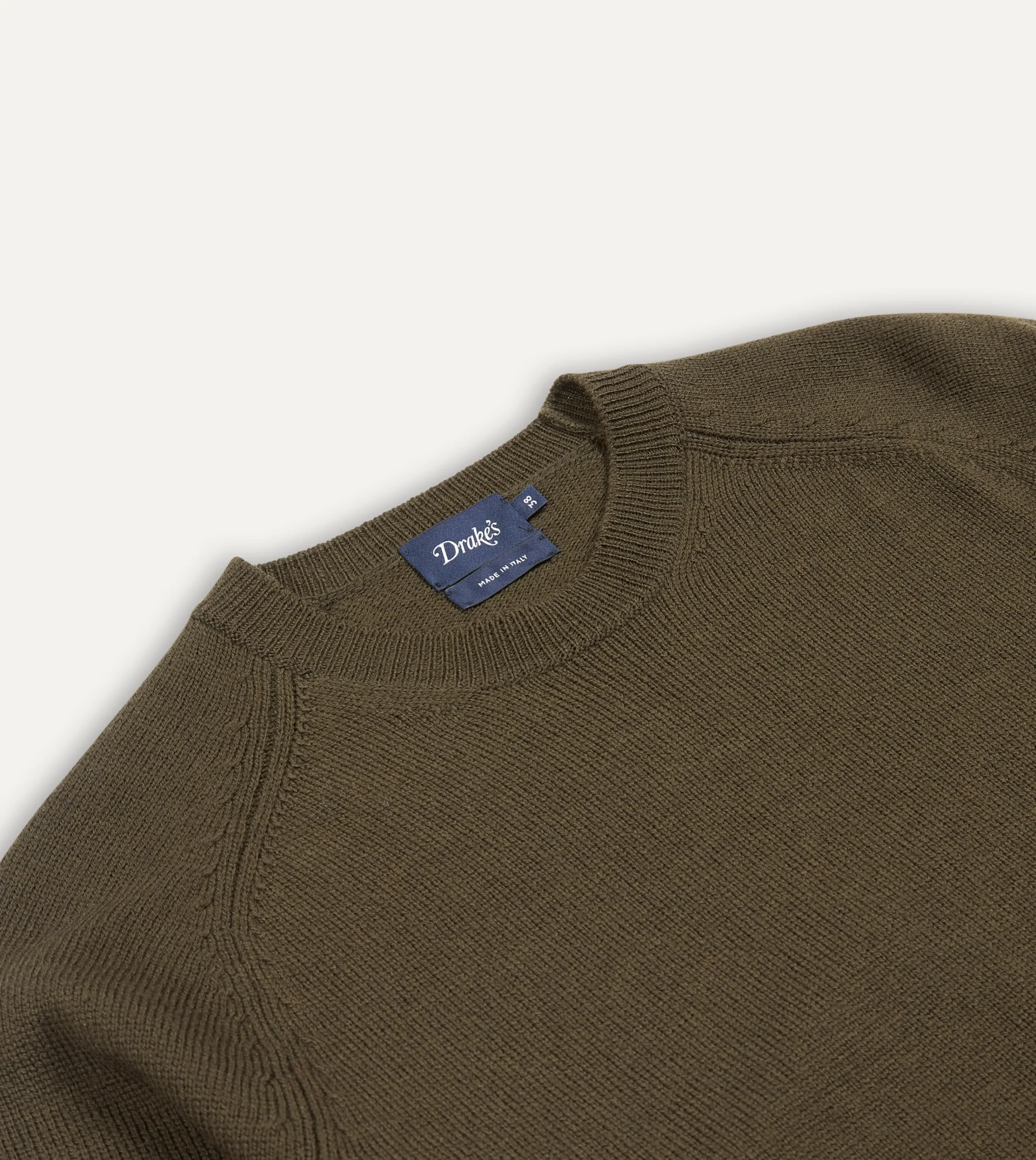 Drake’s Green Merino Crew Neck Jumper