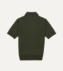 Drake’s Knitted Linen-Cotton Short-Sleeve Polo Shirt