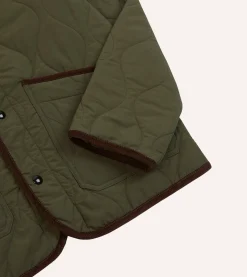Drake’s Olive Quilted Nylon Jacket