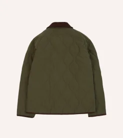 Drake’s Olive Quilted Nylon Jacket
