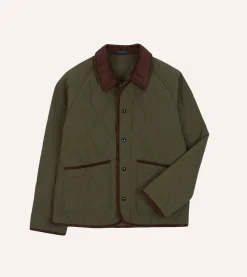 Drake’s Olive Quilted Nylon Jacket