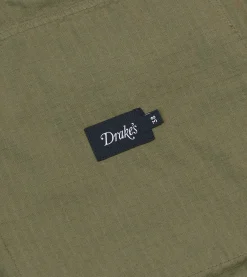 Drake’s Olive Ripstop Cotton Fishing Vest