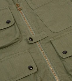 Drake’s Olive Ripstop Cotton Fishing Vest