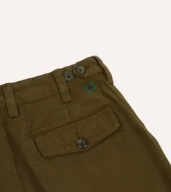 Drake’s Textured Cotton Flat Front Chino