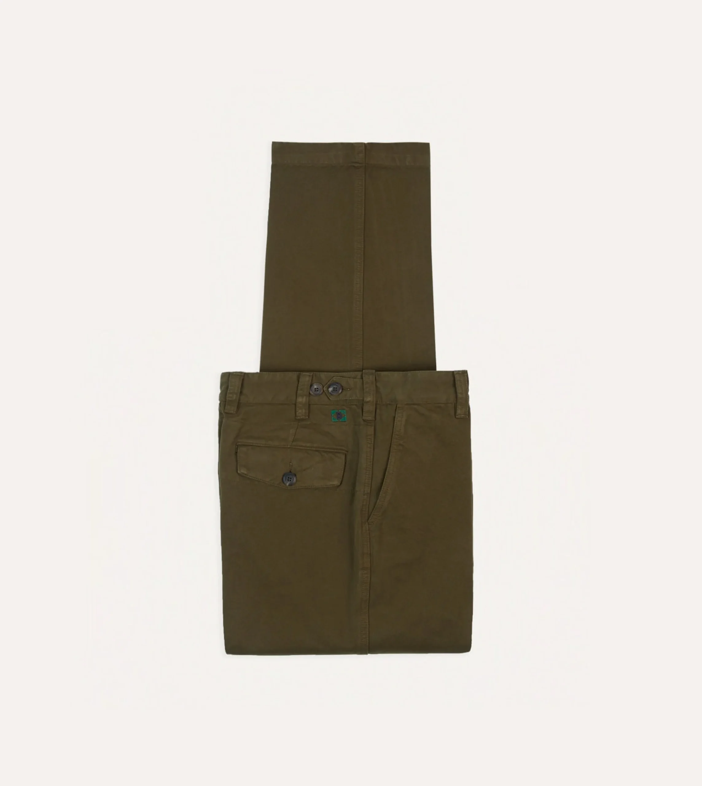 Drake’s Textured Cotton Flat Front Chino