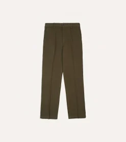 Drake’s Textured Cotton Flat Front Chino