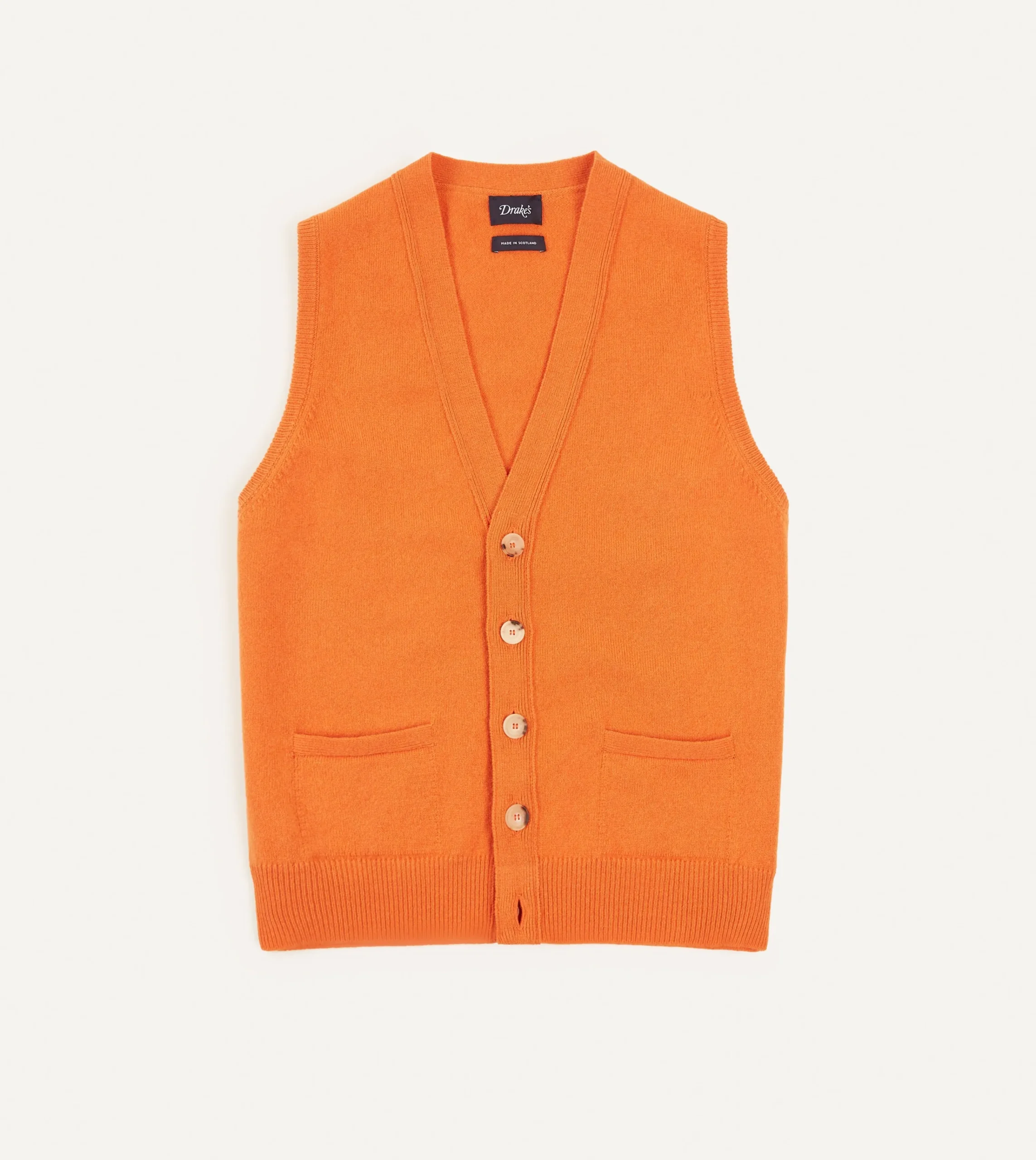 Drake’s Lambswool Sleeveless Cardigan