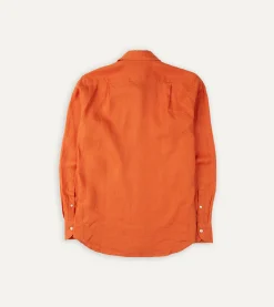 Drake’s Linen Spread Collar Shirt