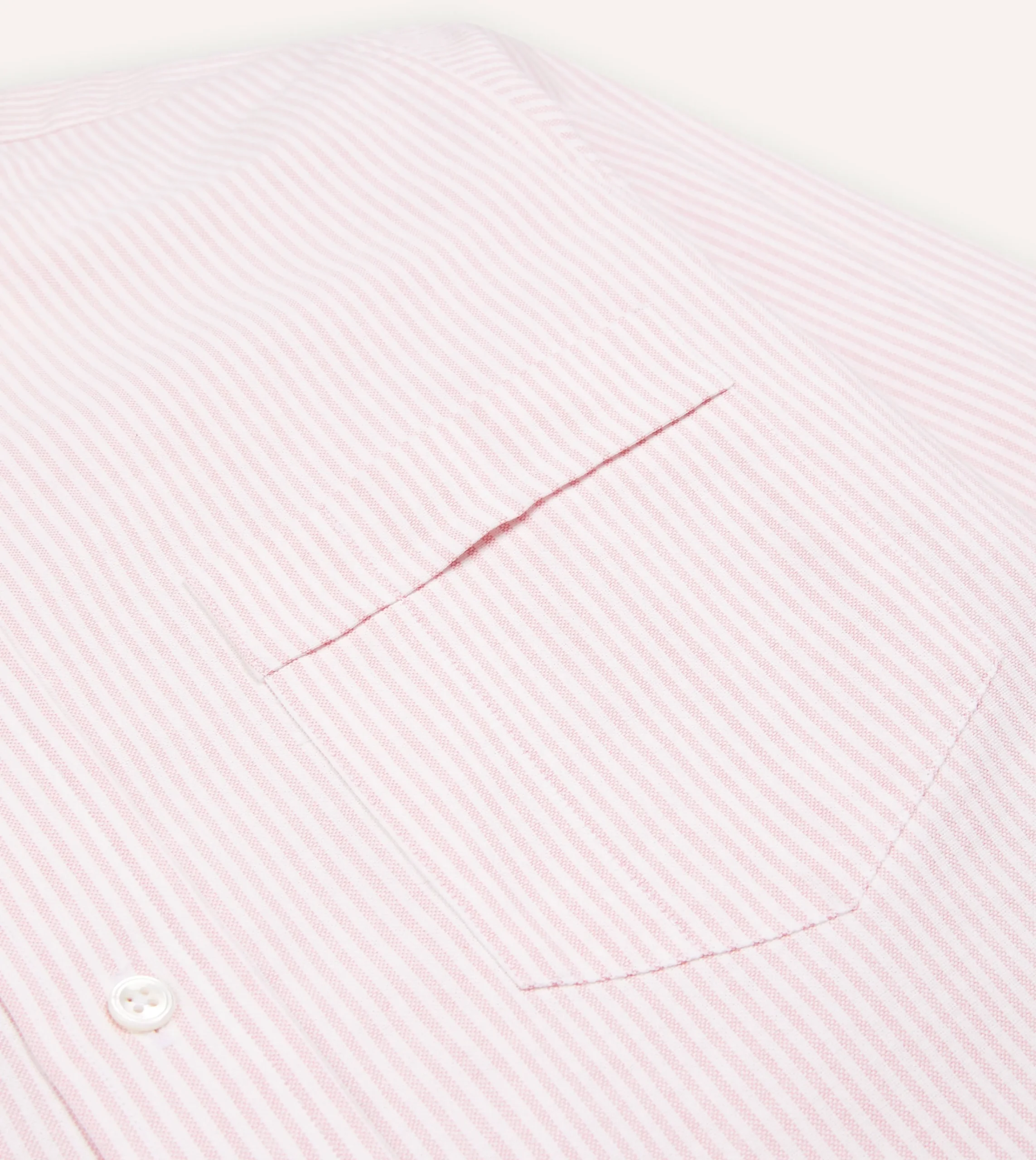 Drake’s Ticking Stripe Cotton Oxford Cloth Button-Down Shirt