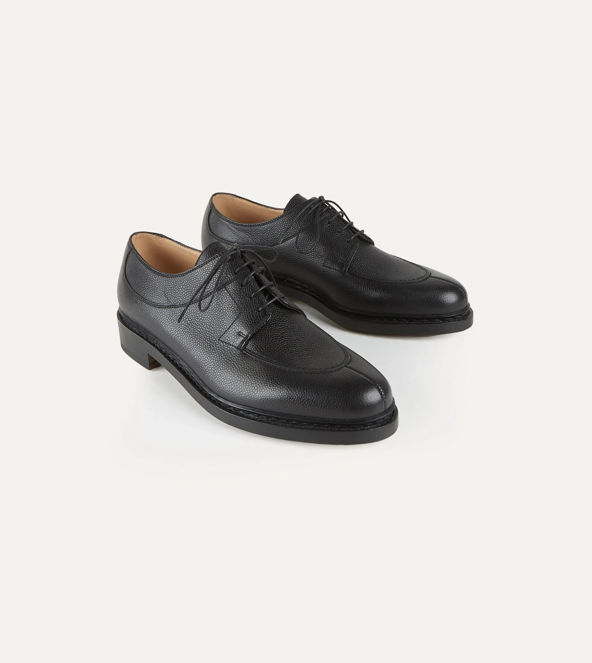 Drake’s Paraboot Avignon Black Grain Leather Derby Shoe