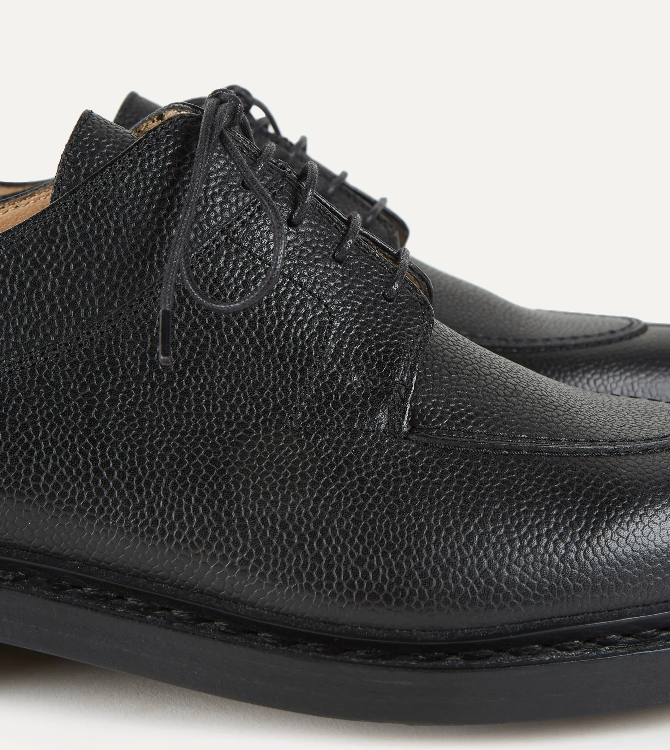Drake’s Paraboot Avignon Black Grain Leather Derby Shoe