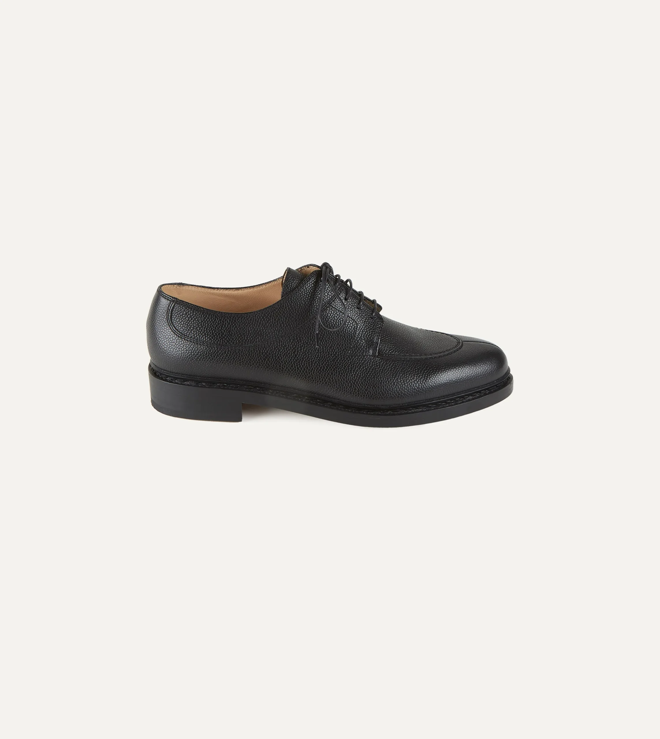 Drake’s Paraboot Avignon Black Grain Leather Derby Shoe