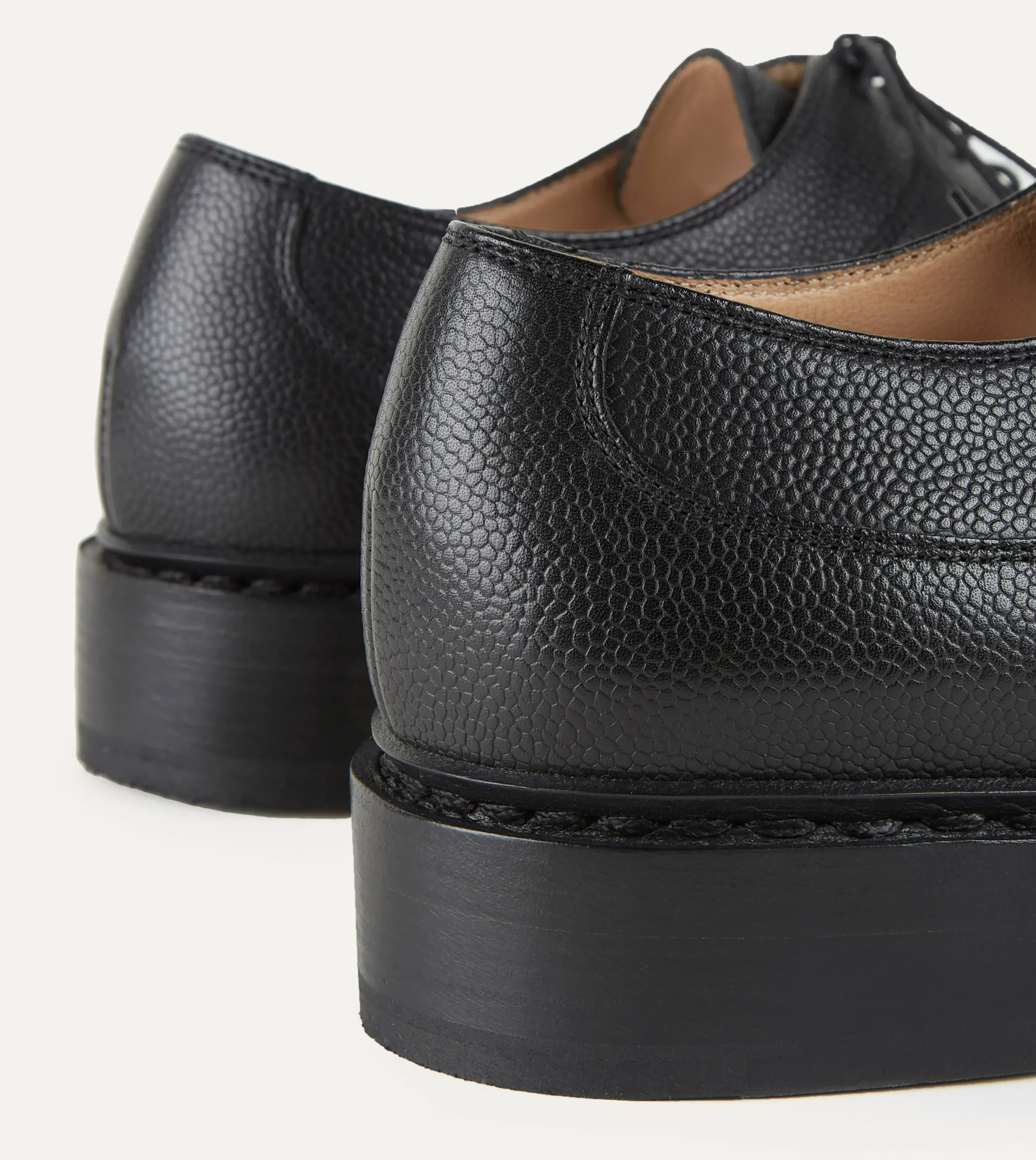 Drake’s Paraboot Avignon Black Grain Leather Derby Shoe