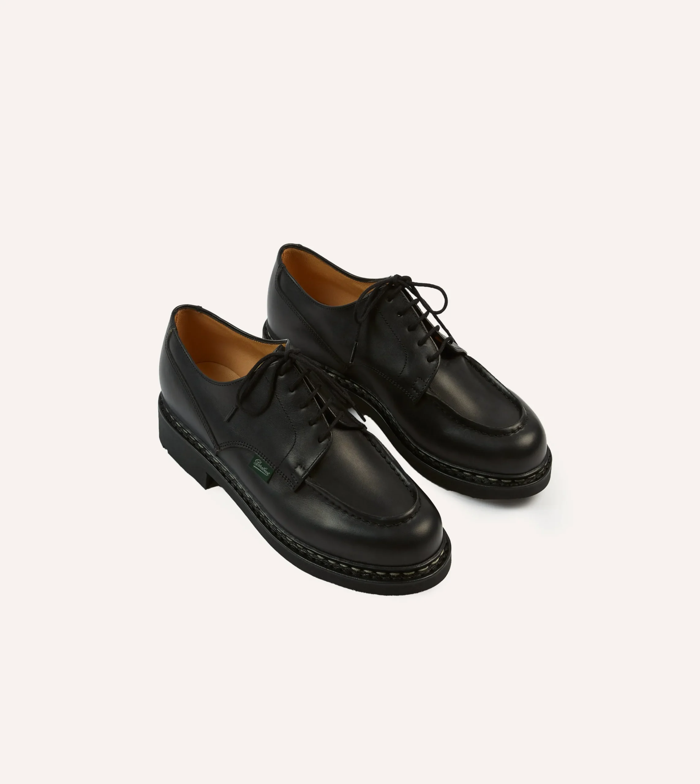 Drake’s Paraboot Chambord Black Leather Derby Shoe