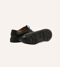 Drake’s Paraboot Chambord Black Leather Derby Shoe