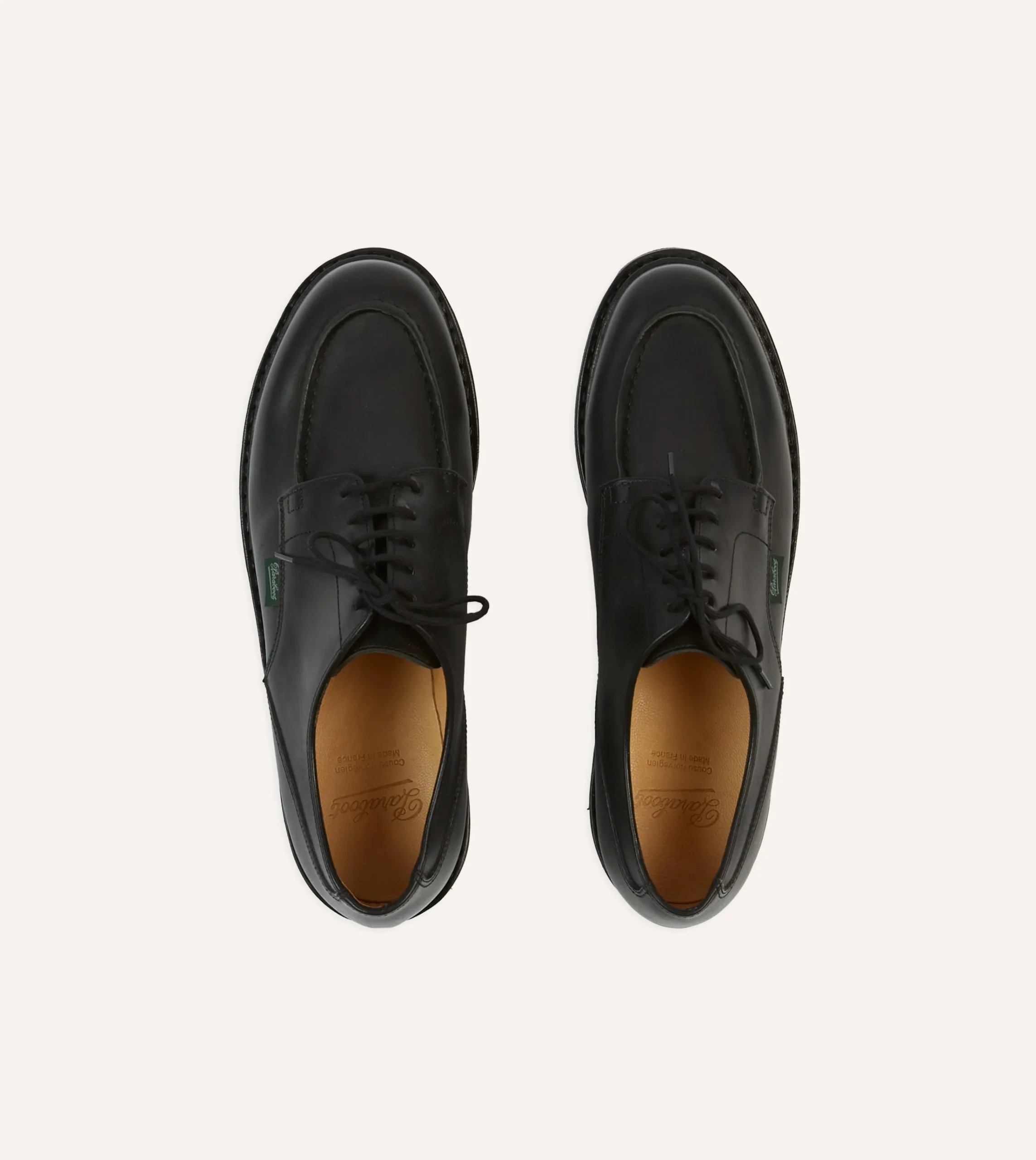 Drake’s Paraboot Chambord Black Leather Derby Shoe