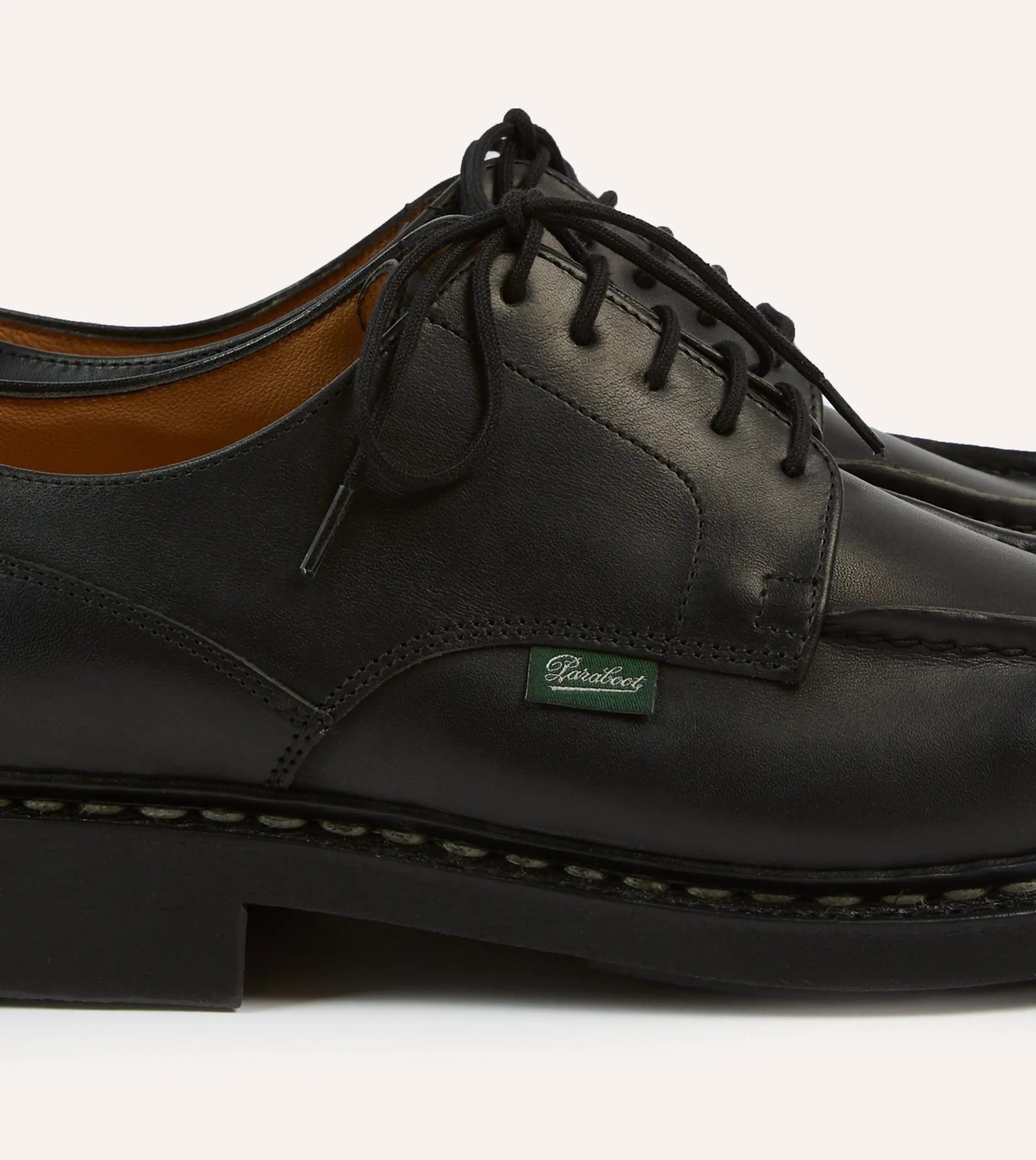 Drake’s Paraboot Chambord Black Leather Derby Shoe